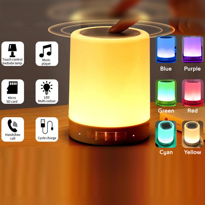 Portable Wireless Bluetooth Speaker Mini Player Touch Pat Light Colorful LED Night Light