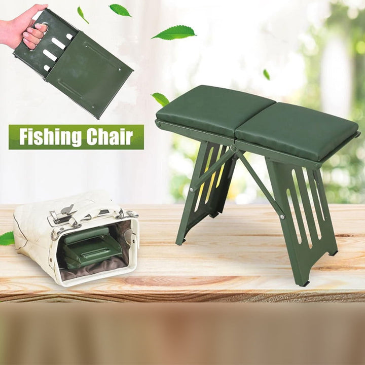 Steel Portable Folding Stool Chair High Load-bearing Handle