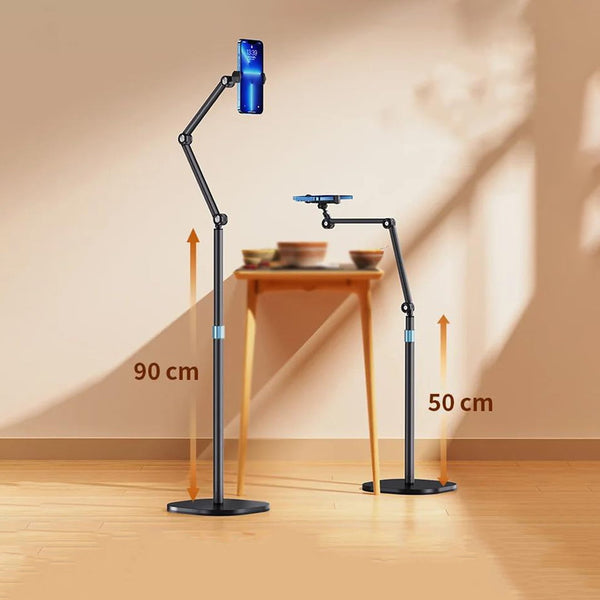 Mobile and Tablet Floor Stand Flexible Angle Adjustment with Adjustable Height