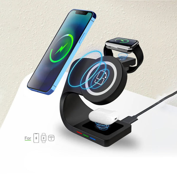 3-in-1 15W Multi-functional Wireless Charging Pad (Watch - Airpods - Phone) 