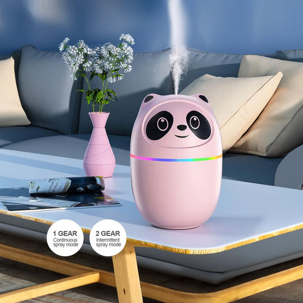 Mini Panda Portable USB Air Humidifier and Air Freshener 220ml Ultrasonic Air Purifier