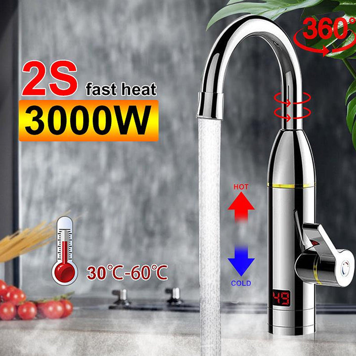 High-quality Faucet is Equipped with Stainless Steel Internal Heater with LED Display, Rotatable 