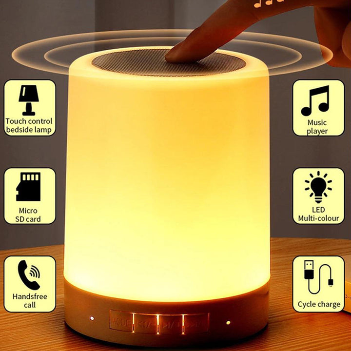 Portable Wireless Bluetooth Speaker Mini Player Touch Pat Light Colorful LED Night Light