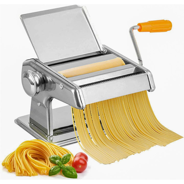 Stainless Steel Manual Pasta Machine Pasta Maker Pasta Roller Pasta Cutter Noodle Making Machine, with Hand Crank 