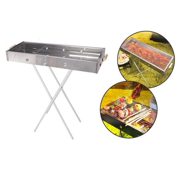 Stainless Steel Foldable Portable Barbecue Grill Holder