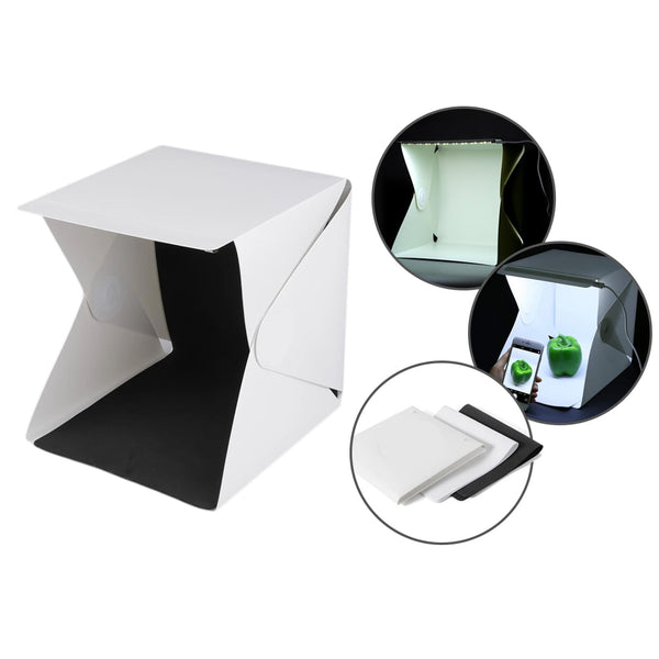 Portable Mini Photo Studio Box 30x30 Photography Backdrop built-in Light Photo Box