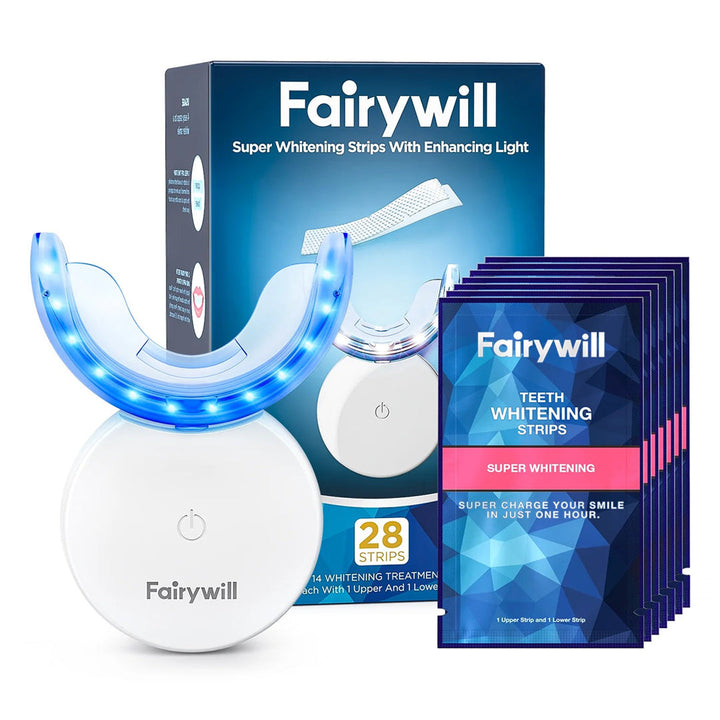 FAIRYWILL Rechargeable Teeth Whitening Kit with Teeth Whitening Strips