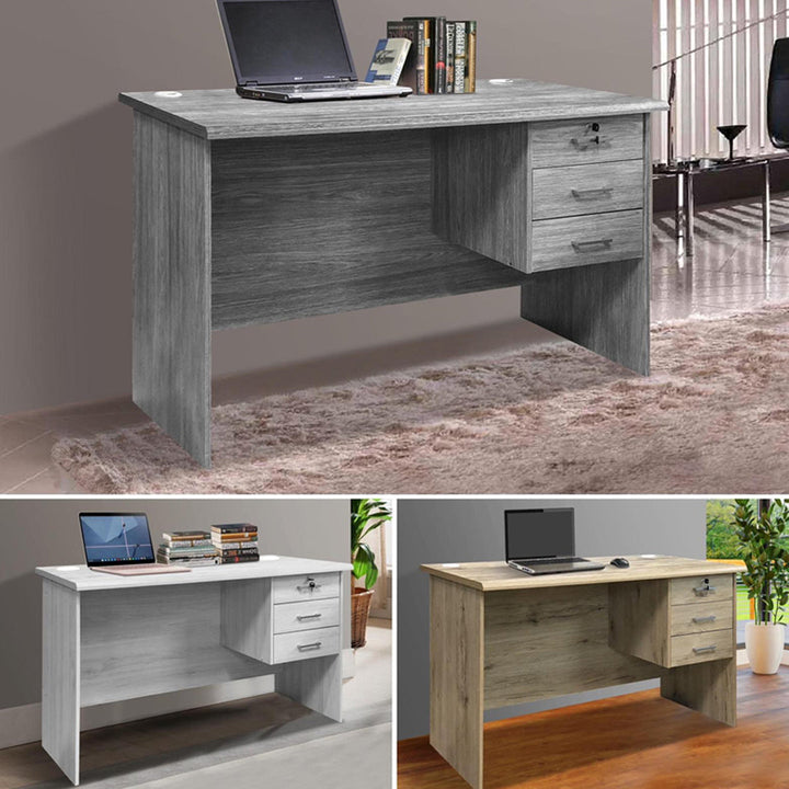 Study desk (Malaysian) 3 Drawers High-Quality Wood Modern and Elegant Design 