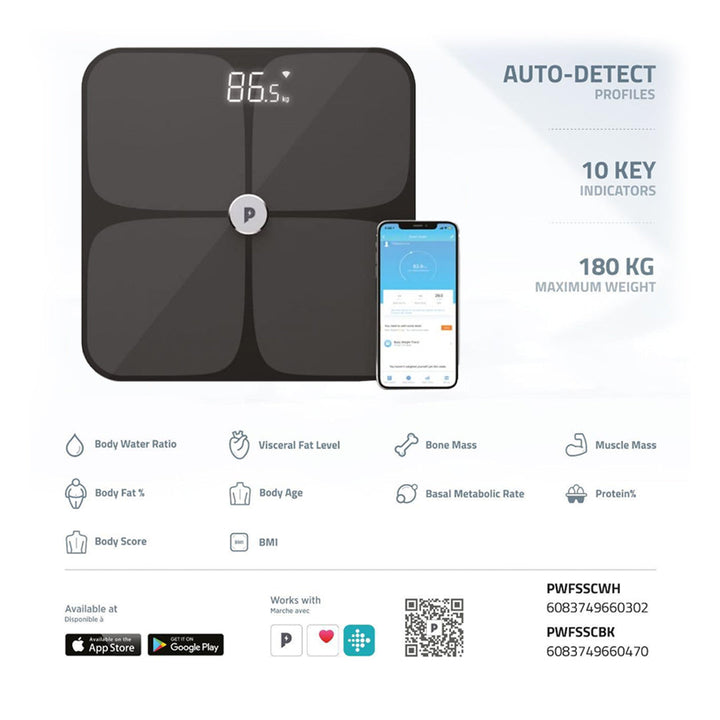 Powerology Wifi Smart Body Scale With Intelligent Display LED Screen