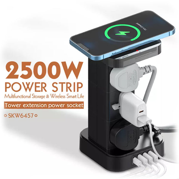 LDNIO (SKW6457) Power Strip 2500W 4 USB Ports 15W Wireless Charging