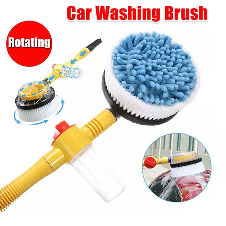 Automatic Rotating Pressure Mist Sponge Cleaner Brush Non-slip Handle with Soap Tank