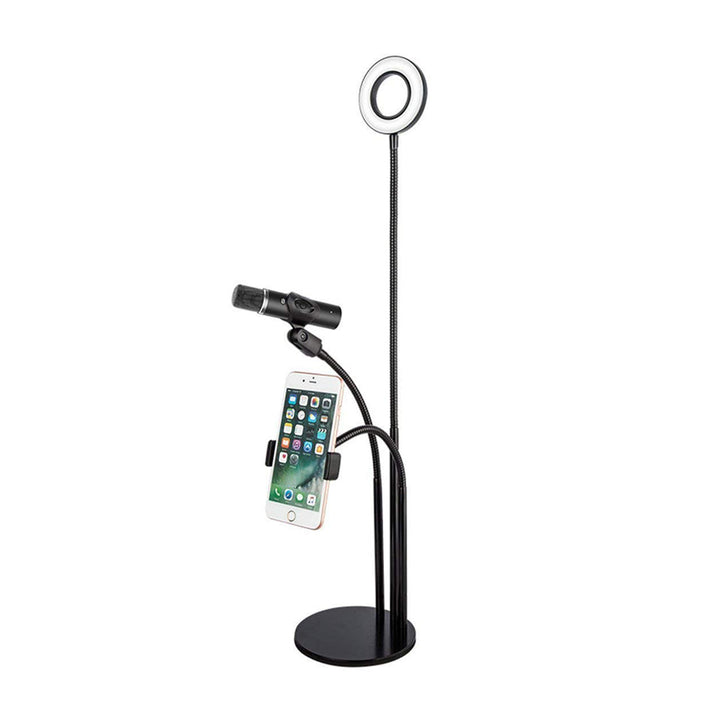 3 in 1 Phone Stand With Microphone Holder Selfie Ring Light For Live Stream Adjustable Long Arm Desk Stand
