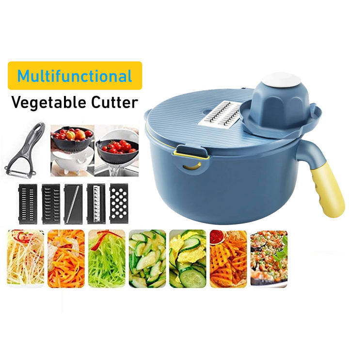 Multifunctional Rotate Vegetable Cutter With Drain Basket