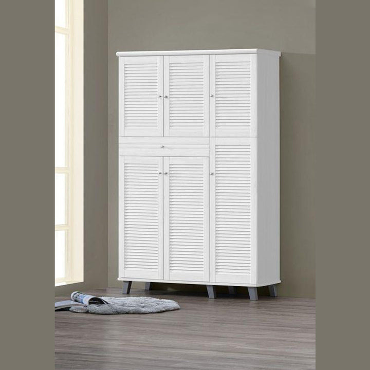 Large Shoe Cabinet 6 Doors and Drawer High-Quality Wood