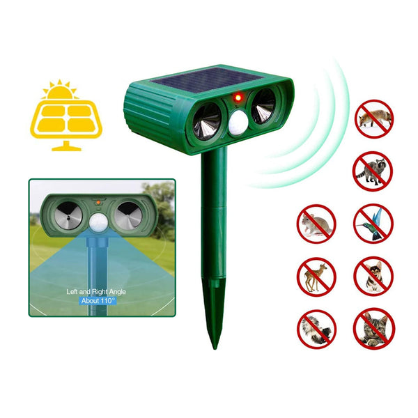 Ultrasonic Solar Powered Animal Repellent Waterproof Outdoor Dog Cat Bird Animal & Pest Control