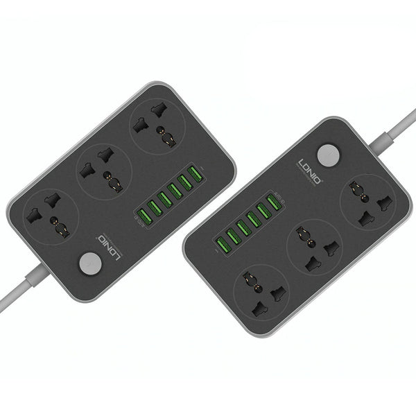 LDNIO SC3604 ldino Power Strip with 3 AC Sockets + 6 USB Ports