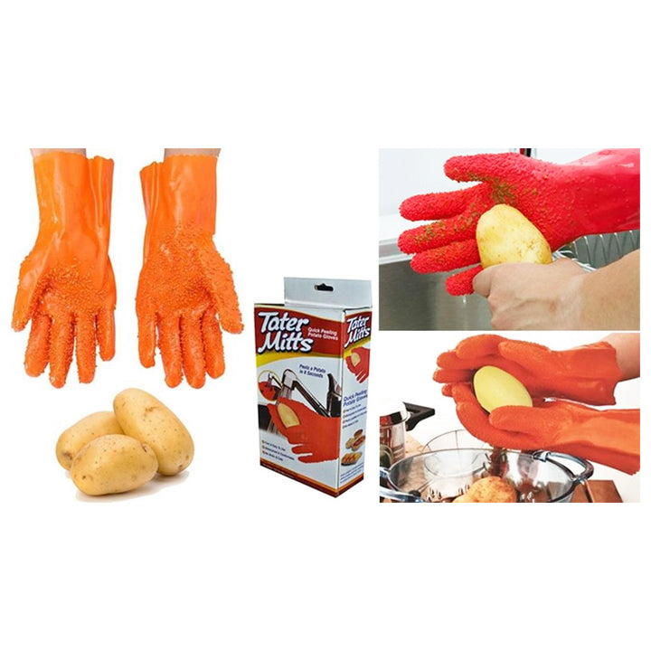 Tater Mitts Quick Water Resistant Multi-use Potato Peeling Gloves