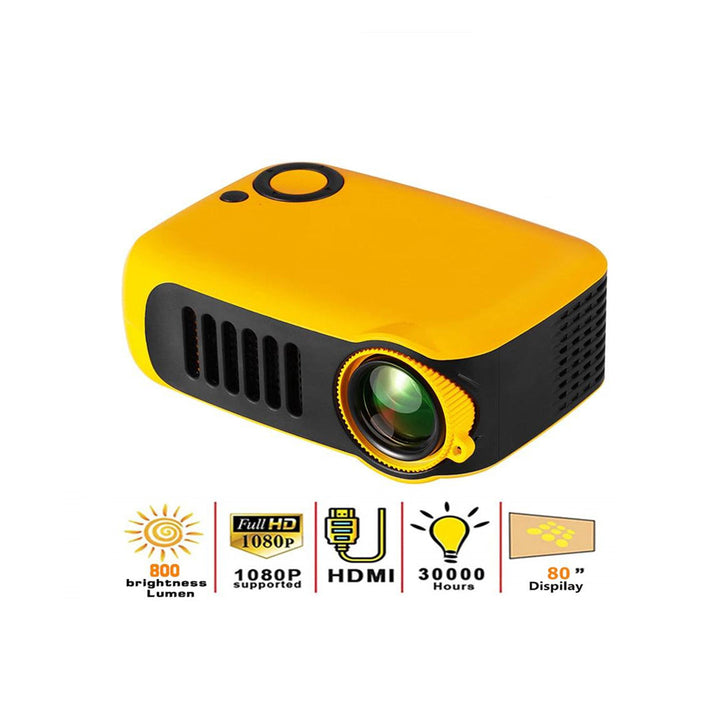 Mini Portable Projector 1080P 14-80 Inches Project Size with HDMI/USB/TF/AV Interfaces