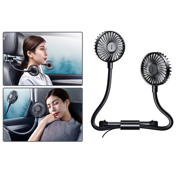 Baseus Blustery Car Dual Fan Neck Fan for Headrest 360 Degree Rotating Fan 