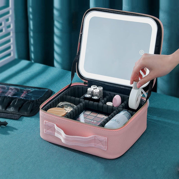 Makeup Travel Case with Mirror LED Light