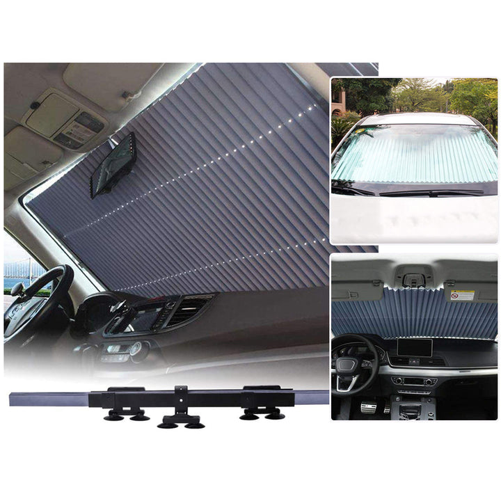 Universal Retractable Car Sun Shade for Windshield Large Sun Visor Protector Blocks 99% UV Rays