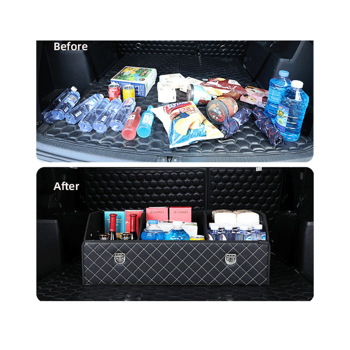 Space-saving and Waterproof Foldable Large Capacity Car Organizer Storage Bag 