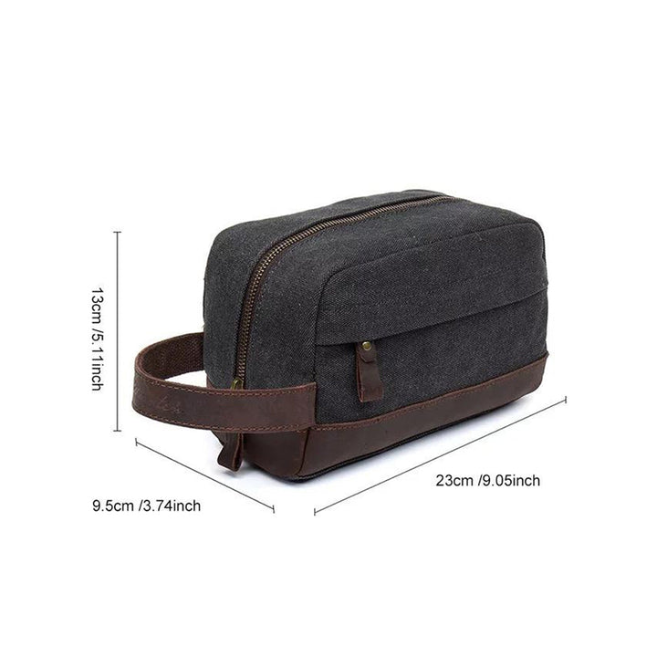 High-Quality Waterproof Unisex Leather Canvas Organizer Bag