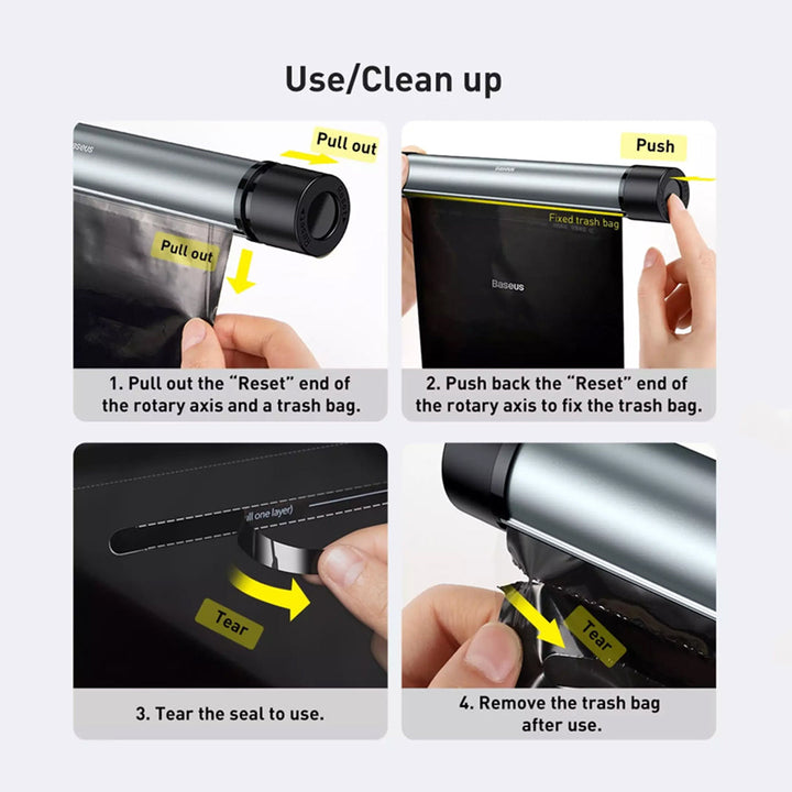 Baseus Metal Car Organizer Backseat Storage Bag Trash Bin