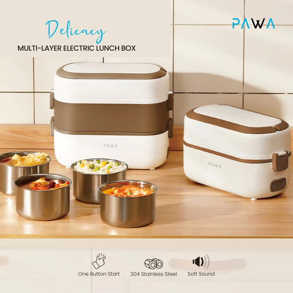 Pawa Delicacy 2L Double Layer Electric Lunch Box for on-the-go eating