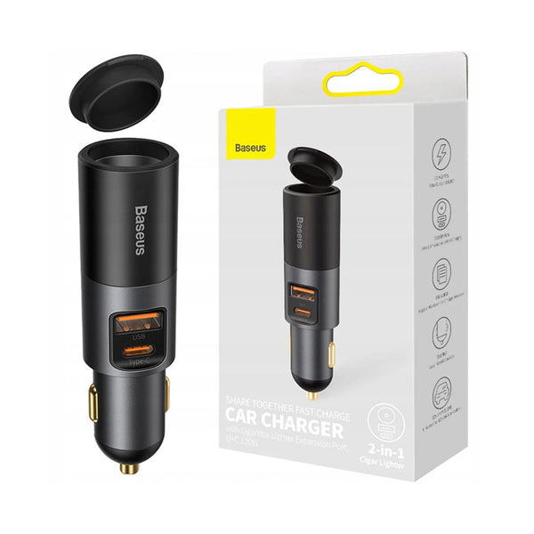 Baseus 120W car charger with 2 ports (UCB+Type-C)