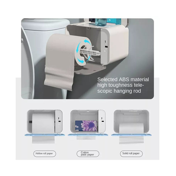 Wall-Mounted Tissue Holder with Removable Inner Box and USB Charging Port Waterproof