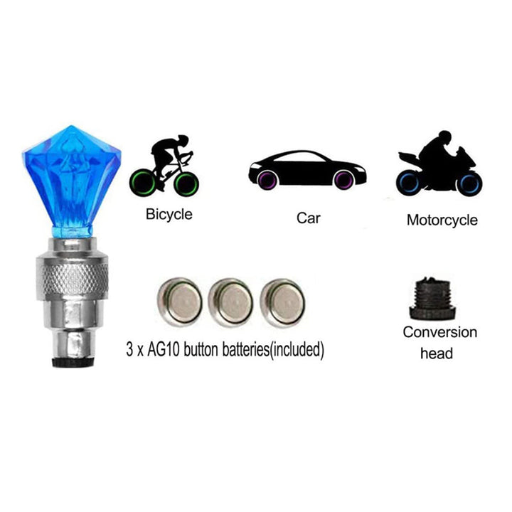 Set Of 2 Diamond Shape Car Tyre LED Lights with Motion Sensor Multicolor light