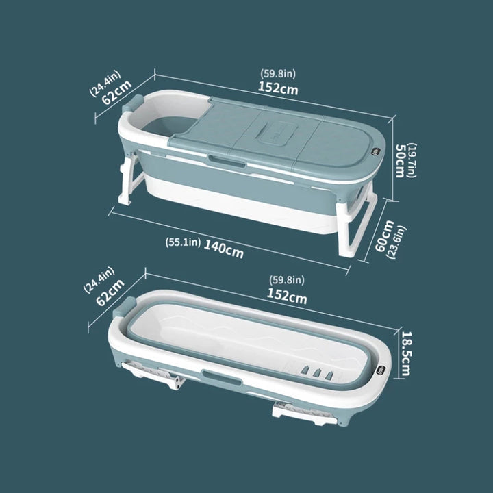 Portable Bathtub Large Folding Plastic Adult Bathtub with Cover