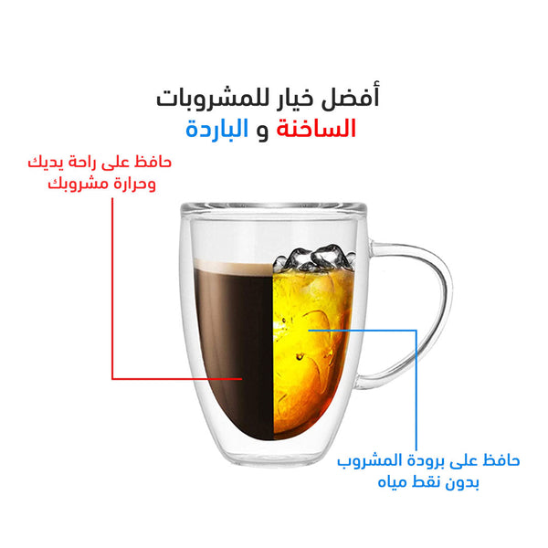 Heat Resistant Double Wall Glass Cup Coffee Mug Double Layer