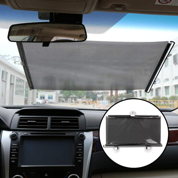 Retractable Polka Dot Car Window Sun Protection Folding Curtain 58x125cm