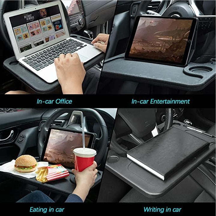 Multi-Use Steering Wheel Plate for Holding Computers and Food Easy to Install