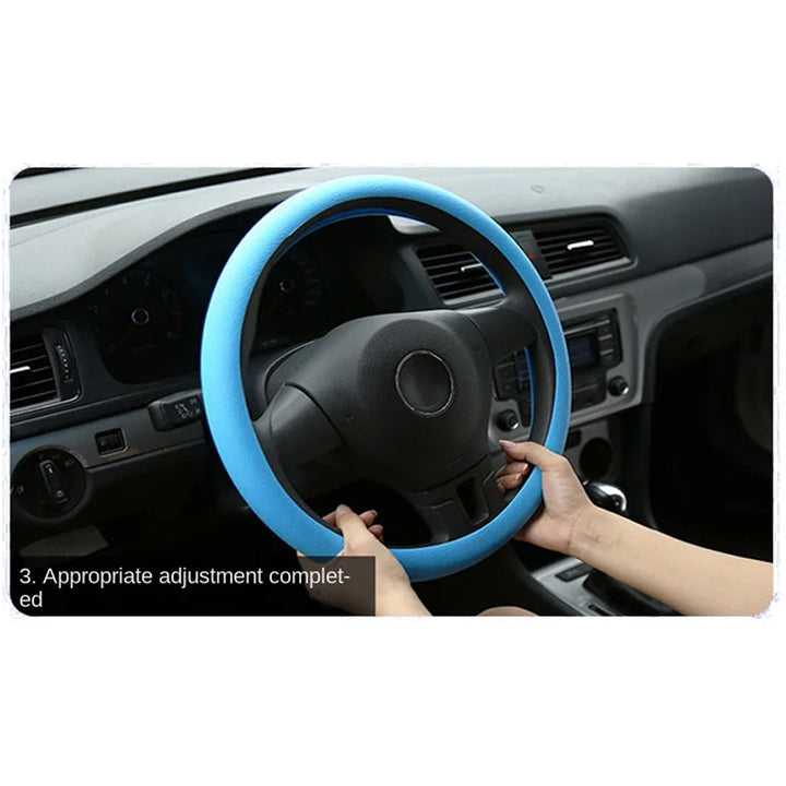 Interior Car Silicone Steering Wheel Cover Heat-Resistant Corrosion-Resistant and Non-Slip