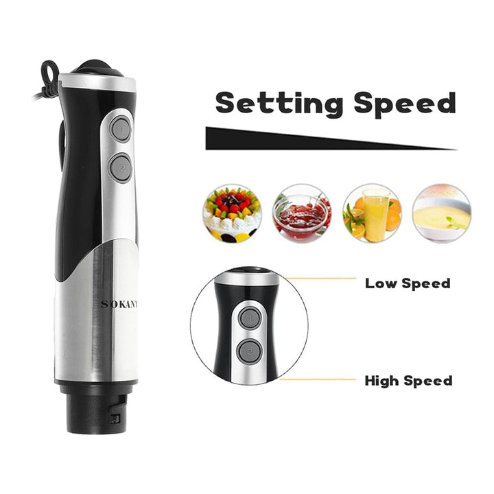 SOKANY 8-in-1 Stainless Steel Sauces Electric Hand Mixer Whisk Meat Grinder Egg Smoothie Paste Blender Eggbeater