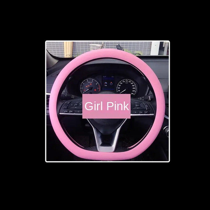 Interior Car Silicone Steering Wheel Cover Heat-Resistant Corrosion-Resistant and Non-Slip