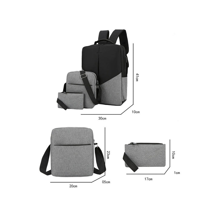 Travel Backpack Bag Set (3Pcs) With USB Port For 15.6 Laptop Multifunctional design