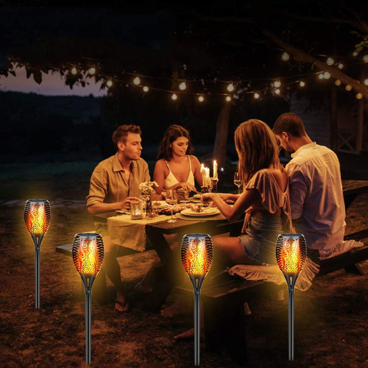 Solar Garden Torch Flame Light Outdoor 96 Led Tiki Torches With Flickering Flame