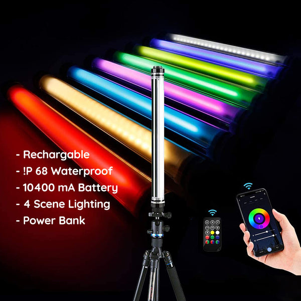 Luxceo Handheld LED Waterproof RGB light wand with tripod stand