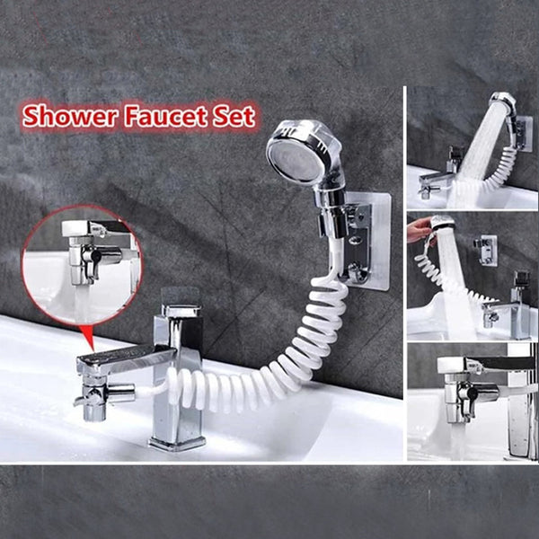 Faucet Shower Head Set Bathroom Spray Drains Strainer Hose