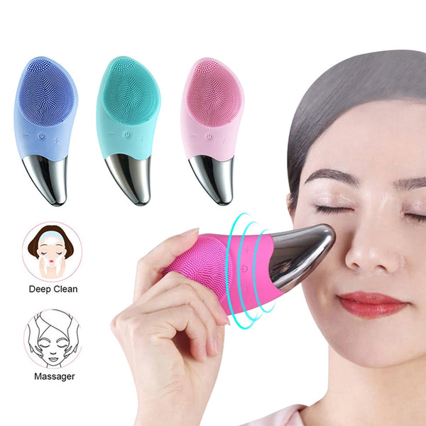 Electric Washing Cleanser Face Deep Cleansing Facial Silicone Vibration massage Brush