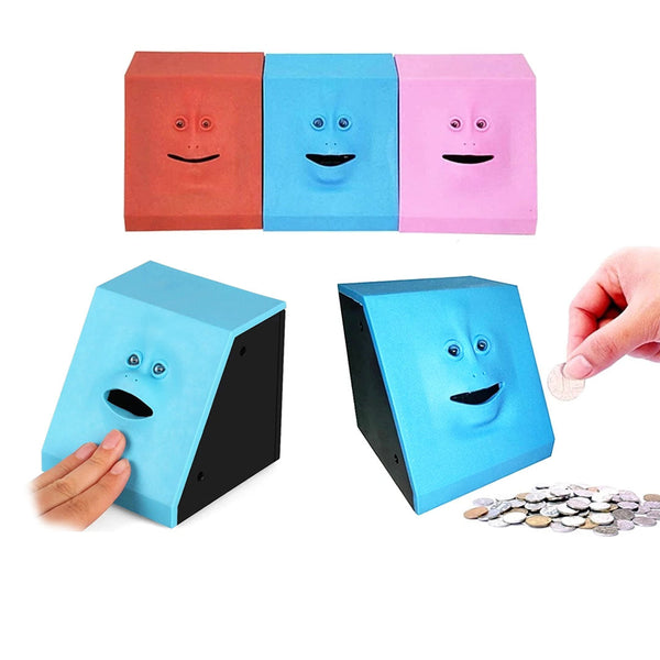 Cute Face Bank Money Safe Box Sensor Coin Box For Money Saving