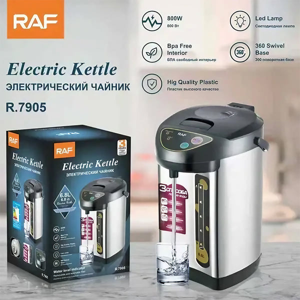 RAF R.7905 Stainless Steel Touch Electric Kettle 6.8L with Auto Shut Off for Coffee and Tea