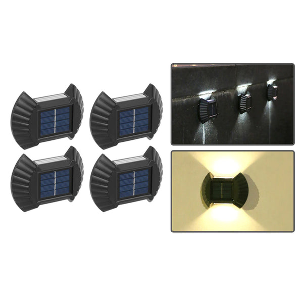 4pcs Solar Shell Wall Lamp Garden Stair LED Outdoor