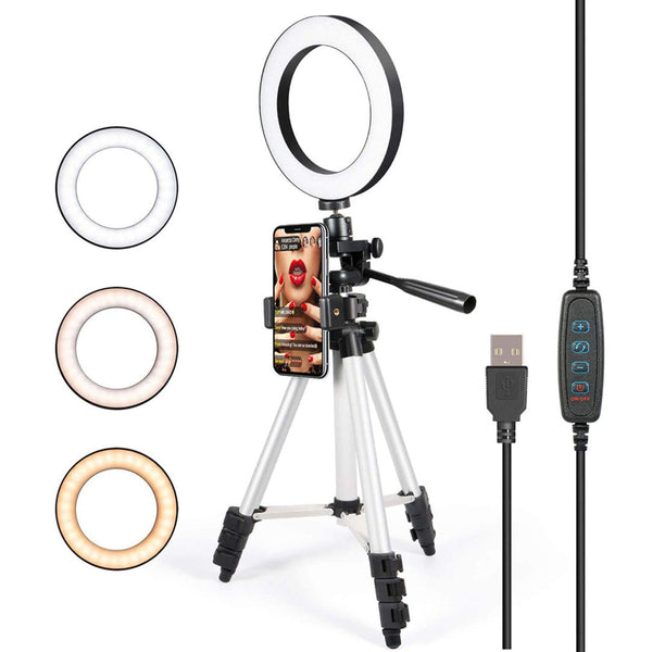 6" Professional LiveStream Selfie led ring light with 3110 tripod