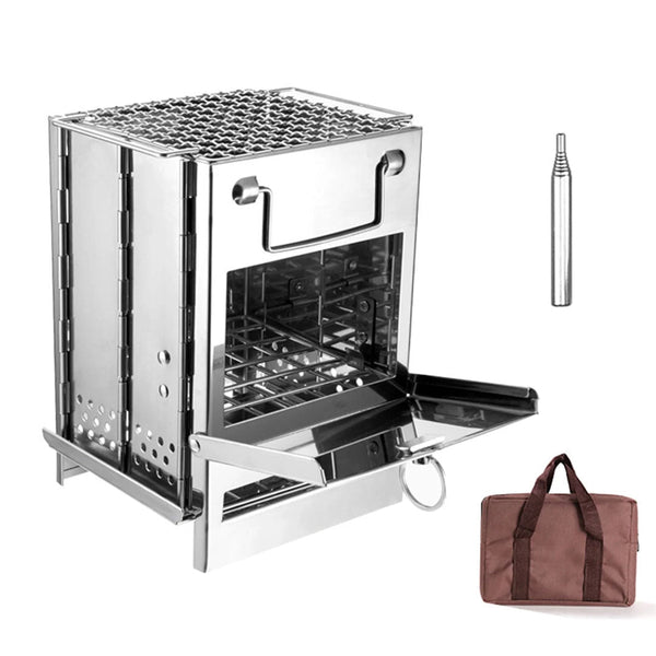 Versatile Portable Stainless Steel Folding Grill with Bag