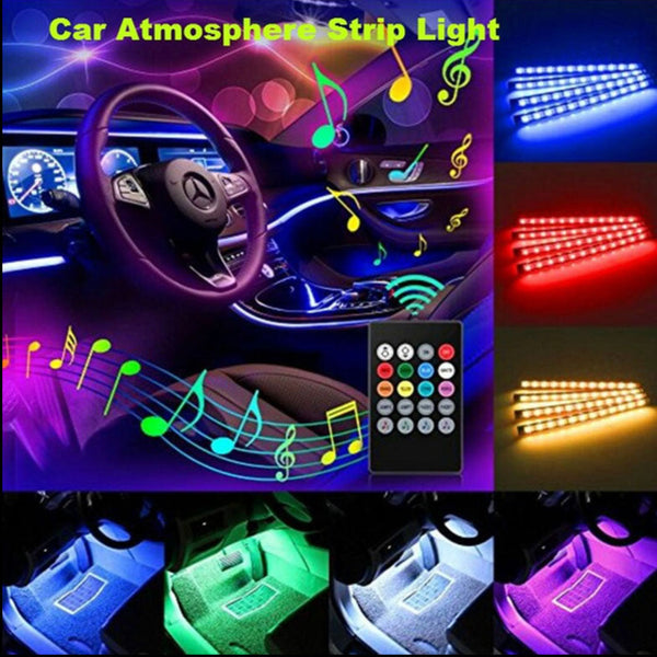 RGB LED 7 Color Car Interior Atmosphere LED Strip Lamp Light